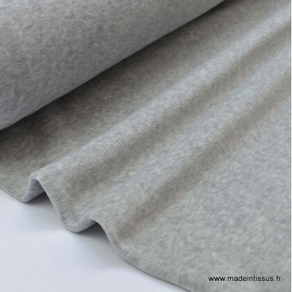 Tissu velours raser pyjamas nicky gris chiné x50cm