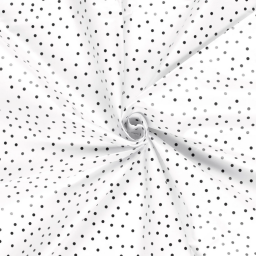 Toile cirée motif pois noirs fond blanc