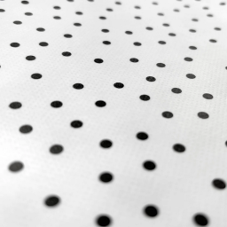 Toile cirée motif pois noirs fond blanc