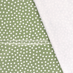 Toile cirée motif pois blancs fond vert