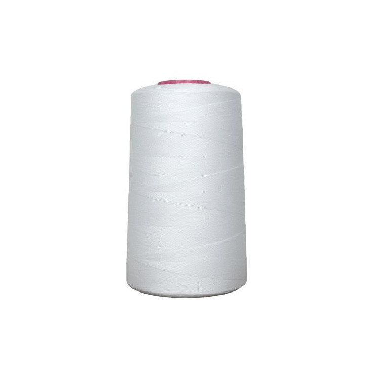 Cône de fil à coudre 100% polyester Blanc - 5000 yards (4753m)