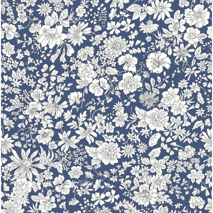 Tissu Liberty Fabrics - collection Emily Belle - Sapph indigo - oeko tex