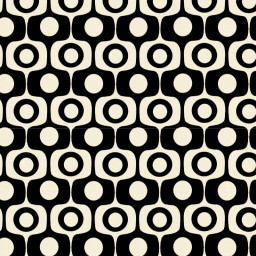 Tissu popeline de Viscose Soixante motif graphique Noir et Blanc