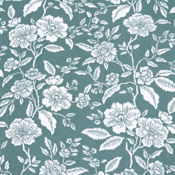 Tissu cretonne coton Bonaugure motifs fleurs fond Céladon - oeko tex