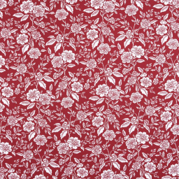 Tissu coton Enduit Bonaugure motif fleurs fond rouge