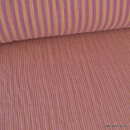 Tissu Double gaze réversible à rayures Cassonade et Dahlia - oeko tex