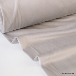 Tissu jersey velours Chilly ultra doux - Taupe