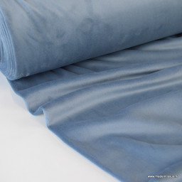 Tissu jersey velours Chilly ultra doux - Bleu Jean