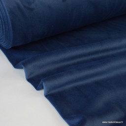 Tissu jersey velours Chilly ultra doux - Bleu marine