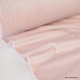 Tissu jersey velours Chilly ultra doux - Rose clair