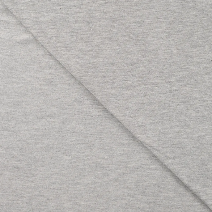 Tissu Jersey de viscose de bambou gris clair mélangé - Oeko tex