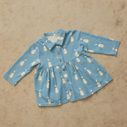 Tissu jersey motif canard fond bleu