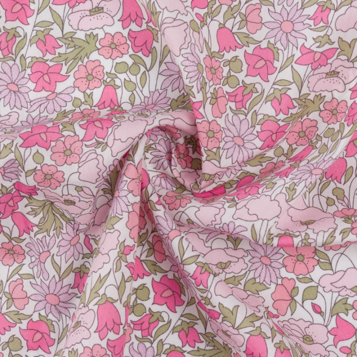 Tissu Liberty collection Betsy Métallic Rose - Oeko tex