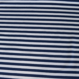 Tissu jersey à rayures larges type marinière Bleu marine et blanc - Oeko tex