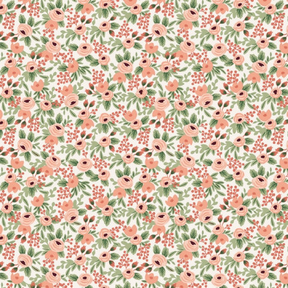 Tissu Rifle Paper en coton imprimé fleurs Rosa Fabric - collection Garden Party