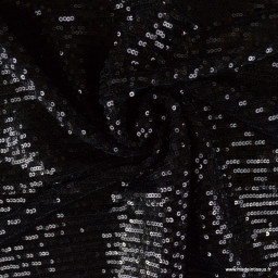 Tissu Sequin Noir sur maille stretch