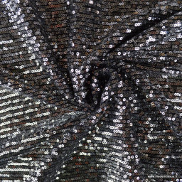 Tissu Sequin Argent sur maille stretch