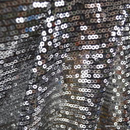 Tissu Sequin Argent sur maille stretch