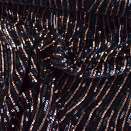 Tissu Sequin bicolore Noir et doré sur velours noir