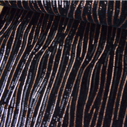 Tissu Sequin bicolore Noir et doré sur velours noir