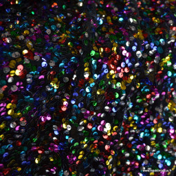 Tissu Sequin Multicouleurs sur velours noir