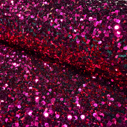 Tissu Sequin vieux Fuchsia sur velours noir