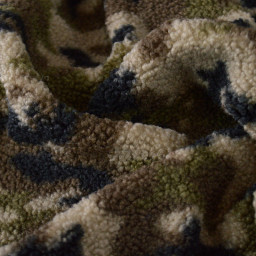 Tissu Fausse Fourrure Sherpa Camouflage