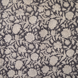 Tissu Indien Block Print Deepak fond Noir - kalamkari