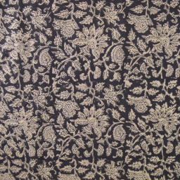 Tissu Indien Block Print Deepak fond Noir - kalamkari