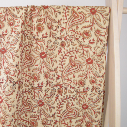 Tissu Indien Block Print l'Hindi - kalamkari