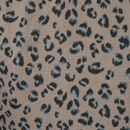 Double gaze Fauve motif léopard Taupe - oeko tex