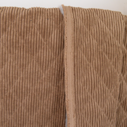 Tissu velours côtelé matelassé losange double face camel