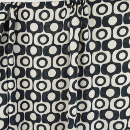 Tissu popeline de Viscose Soixante motif graphique Noir et Blanc