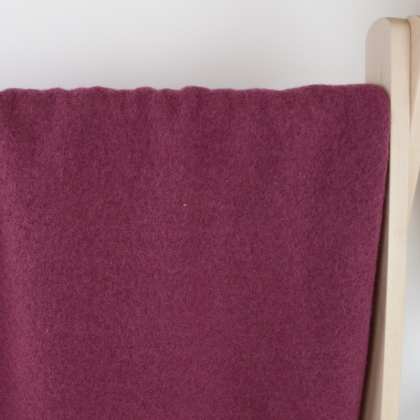 Tissu Laine bouillie coloris bordeaux 100% laine - oeko-tex