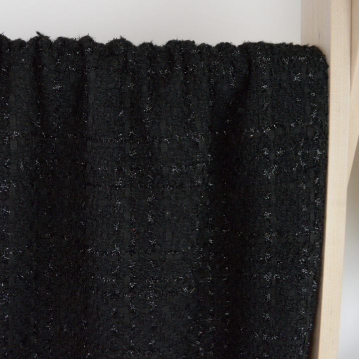 Tissu Tweed Lurex noir Chic