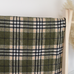 Tissu Matelassé Caban tartan écossais - Kaki - oeko tex