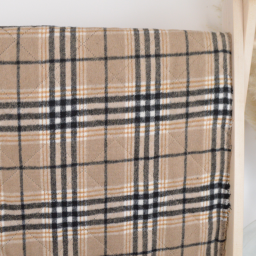 Tissu Matelassé Caban tartan écossais - Beige - oeko tex