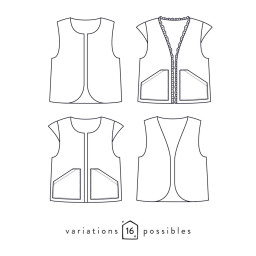 Patron gilet de Berger - veste sans manche - Atelier Scämmit