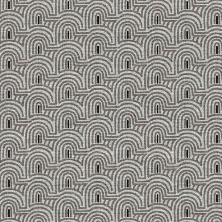 Tissu bachette Naive motif graphique écru et gris - oeko tex