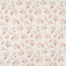 Double gaze Namra motif fleurs terracotta fond Ecru - oeko tex