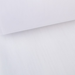 Tissu Tulle raide coloris BLANC 100% polyamide 300cm 27gr/m² .