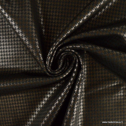 Tissu maille milano pied de poule noir et lurex