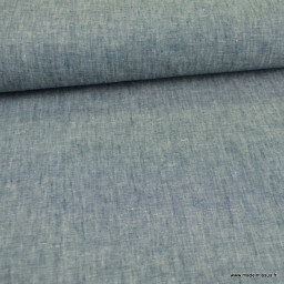 Tissu Lin chambray Georgio Marine