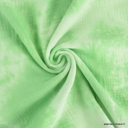 Double gaze tie and dye vert - oeko tex