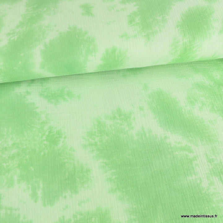 Double gaze tie and dye vert - oeko tex