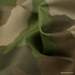 Tissu sergé polyester camouflage armée de terre