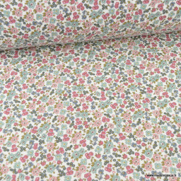 coupon de 90cm de Double gaze de coton Bio Gilberte motif fleuri - oeko tex