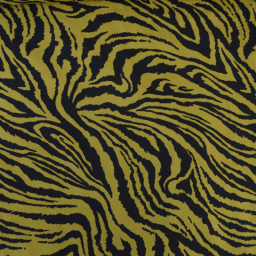 Tissu popeline de Viscose zébré vert et noir - oeko-tex