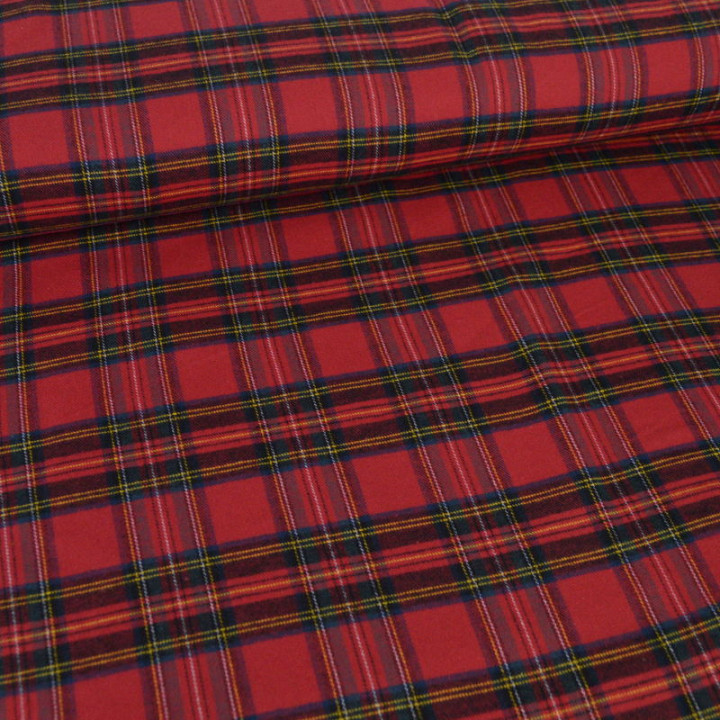 Flanelle de coton Tartan Rouge