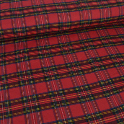 Flanelle de coton Tartan Rouge